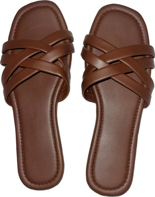 XiZUii Women Flats(Brown , 4)