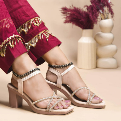 Froh Feet Women Heels(Pink , 4)