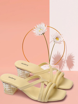 Dressberry Women Heels(Yellow , 6)