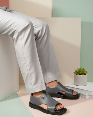 Real Bliss Men Sandals(Grey , 8)