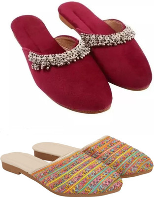 RTC ROYAL TRADING COMPANY Women Flats(Multicolor, Red , 8)