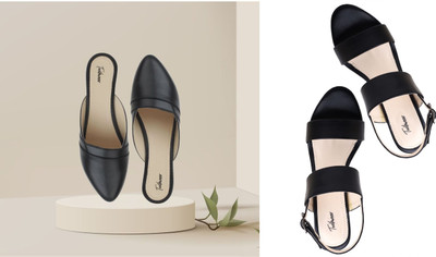 Todhwear Women Heels(Black, Black , 7)