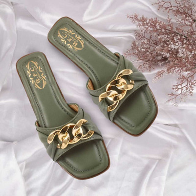 R F C Women Flats(Green , 5)