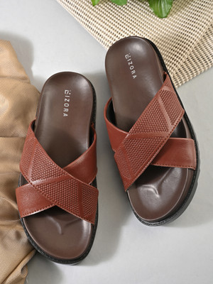 BIZORA Men Slides(Tan , 11)