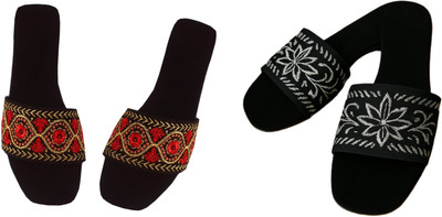 Dualstep Women Flats(Black, Black , 8)