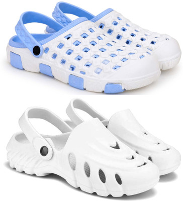 KAPYANSH Men Clogs(Blue, White , 9)