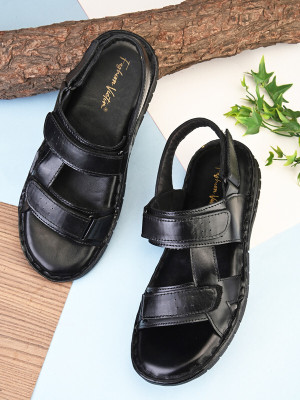 FASHION VICTIM Men Sandals(Black , 10)