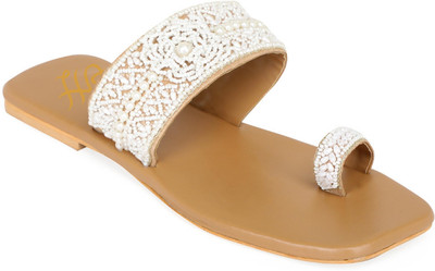 House of Pataudi Women Bellies(White , 4)