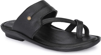 Azzaro Black Men Sandals(Black , 6)