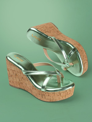 LAVIE Women Heels(Green , 6)