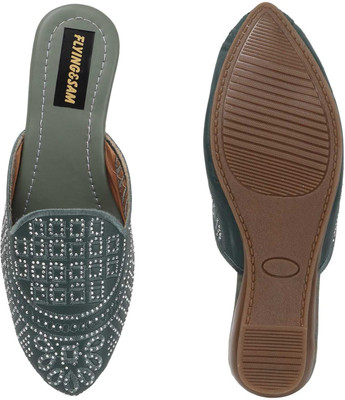 FLYING&SAM Women Flats(Green , 3)