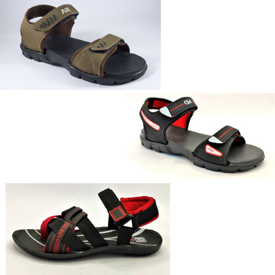 Classica Men Sandals(Brown, Black, Red , 10)
