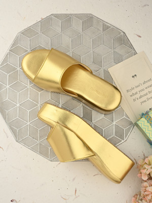 Dressberry Women Heels(Gold , 8)