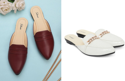 Todhwear Women Heels(Maroon, White , 7)