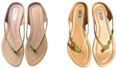 Nicesteps Women Flats(Pink, Brown , 7)