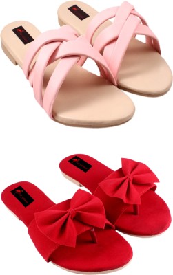 Red Flamingo Women Red, Pink Flats