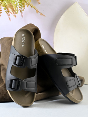 BIZORA Men Sandals(Black , 6)