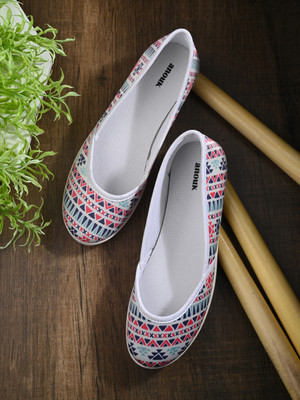 ANOUK Casual Bellies For Women(White, Red , 7)