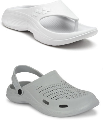 Cogs Men Sandals(Grey, White , 7)