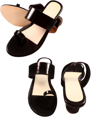 Goraiya Women Heels(Black, Black , 9)