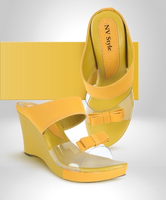 NV Style Women Wedges(Yellow , 5)