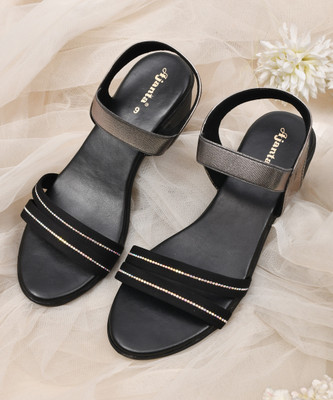 AJANTA Women Heels(Black , 6)