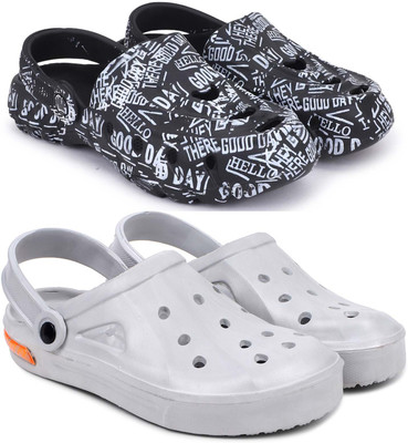 KAPYANSH Men Combo Pack of 2, Ultra cushion, Flipflops, Slipper, Slides, Sandal, Clogs Men Casual(Black, Grey , 6)