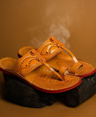Kolhapuri Men Sandals(Yellow , 10)