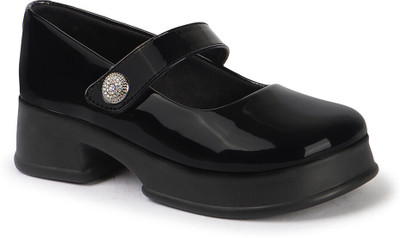 TRYME Women Bellies(Black , 4)