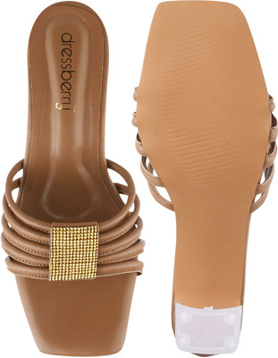 Dressberry Women Heels(Brown , 3)