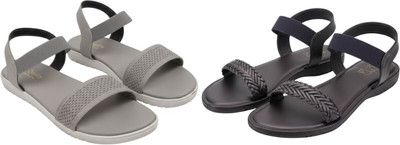 Kuhu Creations Women Flats(Grey, Grey , 4)