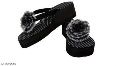 SHIPEE Women Flats(Black , 7)