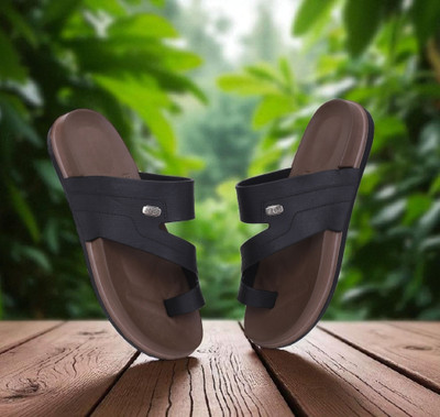 KAPYANSH Men Sandals(Black , 6)