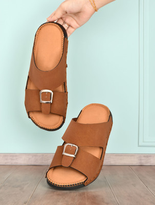 TARKIZ Men Sandals(Tan , 6)