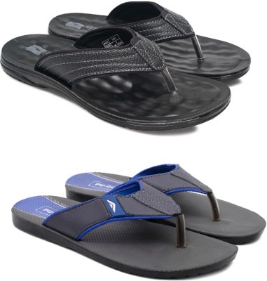 asian Men Sandals(Black, Blue , 9)