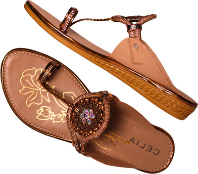 CELIA Women Flats(Gold , 4)