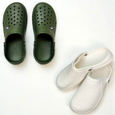 Monrav Men Clogs(Green, White , 8)