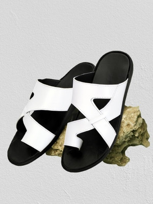 Buxton Men Sandals(White, Black , 8)