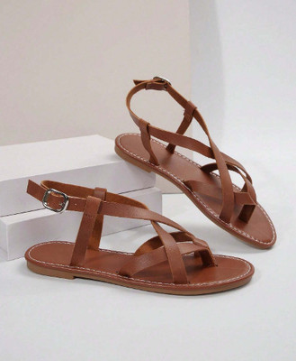 Gloglamp Women Flats(Brown , 4)