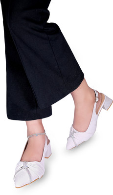 Magic Footwear Women Heels(White , 7)