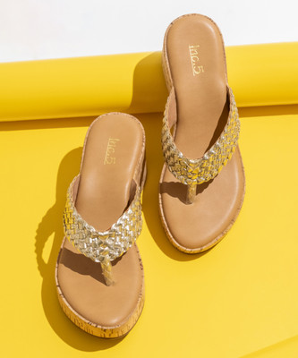 Inc.5 Women Wedges(Gold , 3)