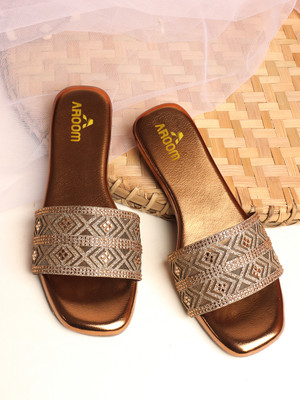 AROOM Women Flats(Copper , 6)