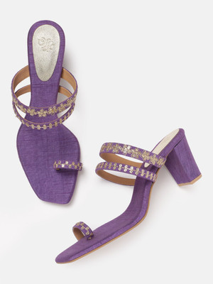 House of Pataudi Women Heels(Purple , 8)
