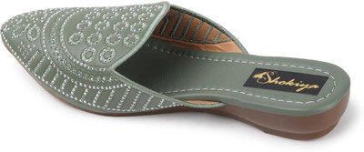 SHOKIYA Women Flats(Green , 5)
