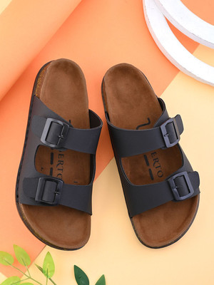 Umberto Men Sandals(Black, Brown , 6)