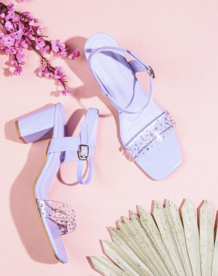 The White Pole Women Heels(Purple , 8)