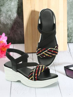 Kajmi Women Wedges(Black , 8)