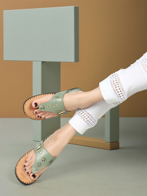 Denill Women Flats(Green , 7)