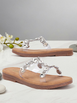 VENDOZ Women Flats(Silver , 5)