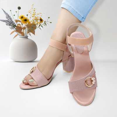 Xcen Women Heels(Pink , 4)